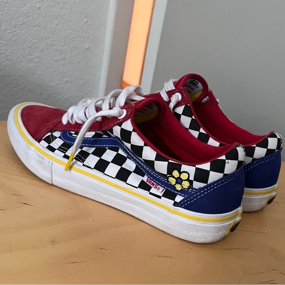 Vans Old Skool Pro X Brighton Zeuner Red Checker Blue Men’s 9.5 - Picture 3 of 11